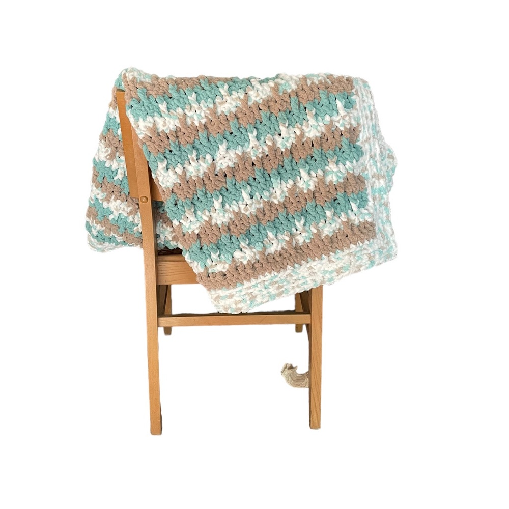 Jump Stripe Handmade Soft Squishy Multicolored Crochet Nursery Baby Blanket